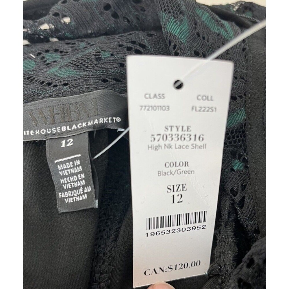 NWT WHBM Size 12 All Over High Neck Lace Shell Top Blouse Original Price $120 - Picture 11 of 12